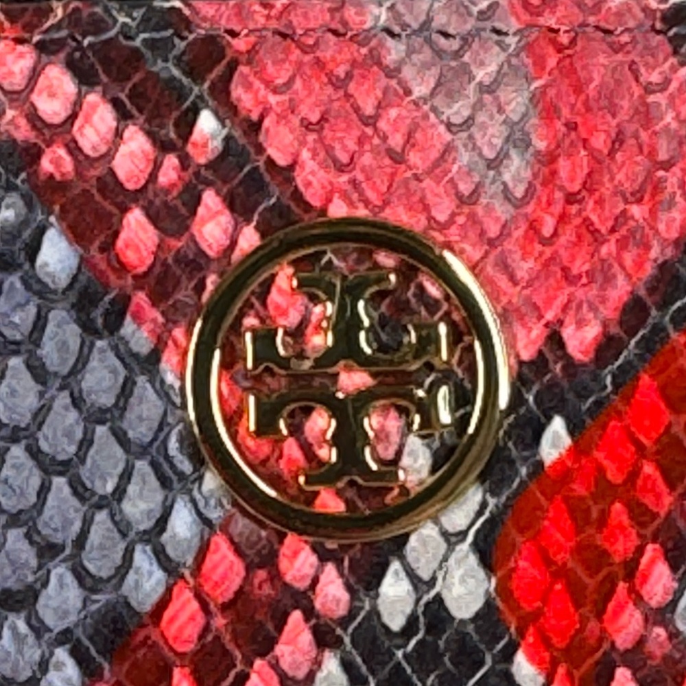 Tory Burch Python Leather Zip Around Continental … - image 2